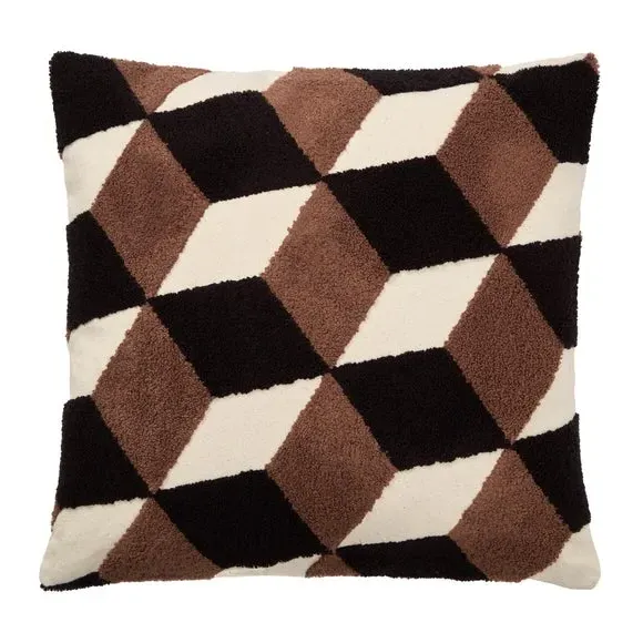Square Cushion with Tufted Design - Multicolor