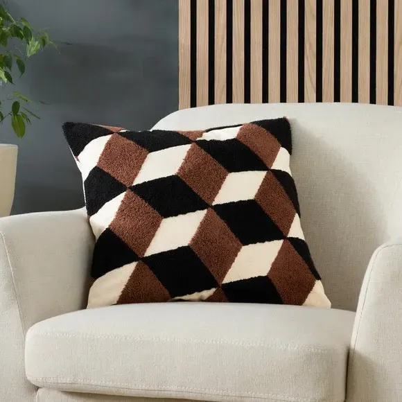 Square Cushion with Tufted Design - Multicolor image