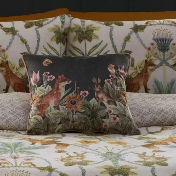 Square Filled Cushion - Natural, Velvet image