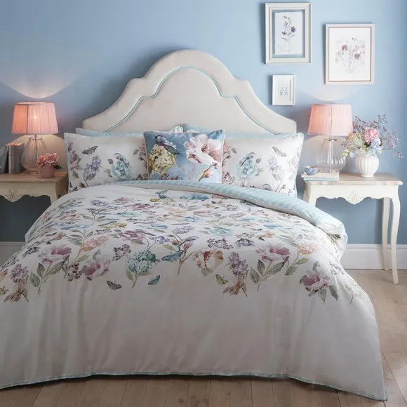 Square Filled Cushion with Floral Design - Multicolor