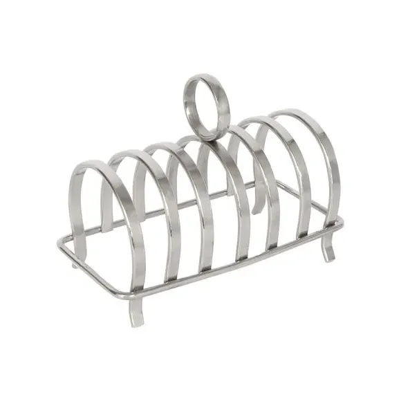 6-Slice Toast Rack with Handle - Silver, Steel
