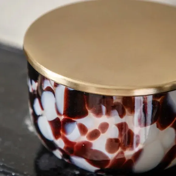 Multi Wick Candle Confetti Style - Brown, Glass