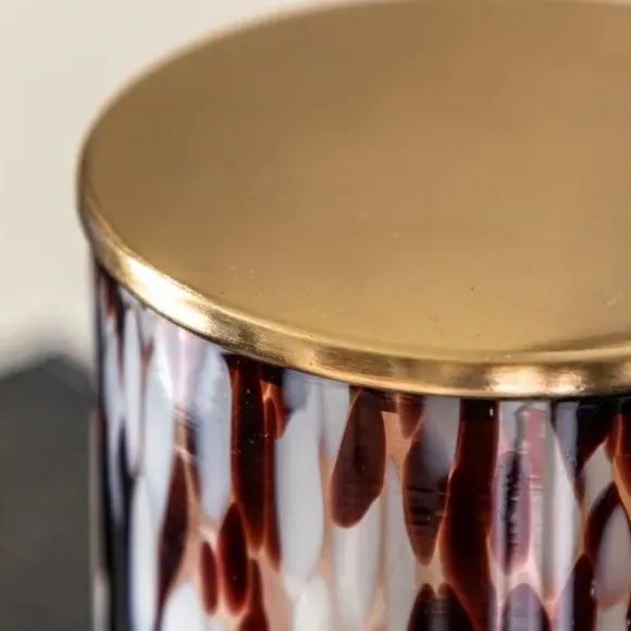 Multi Wick Candle Confetti Style - Brown, Glass