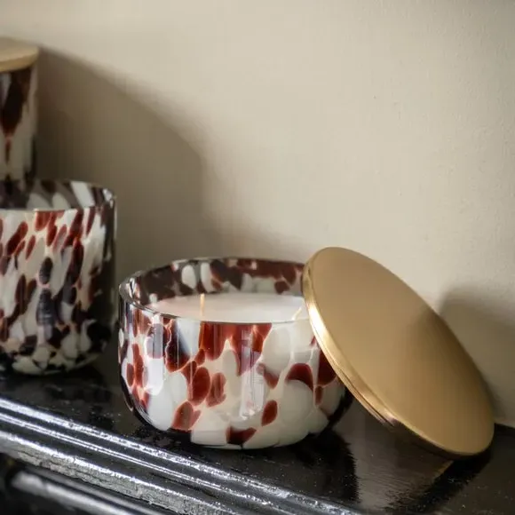 Multi Wick Candle Confetti Style - Brown, Glass