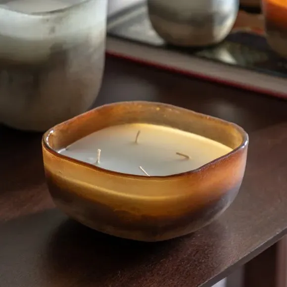 Multi Wick Candle Jasmin Vetiver - Gold Glass