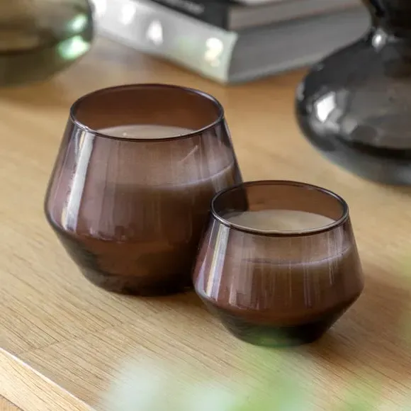 Set of 2 Multi Wick Candles - Brown, Glass image