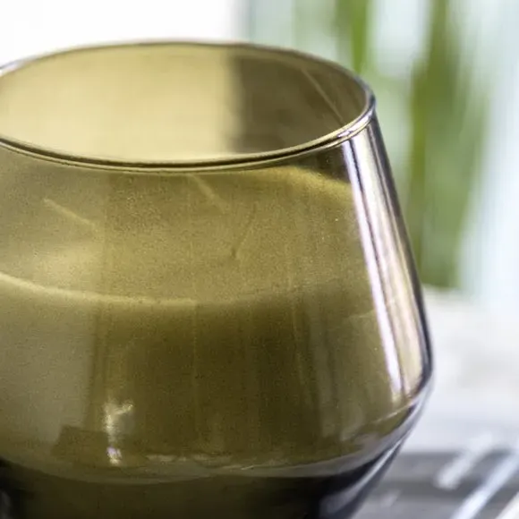 Set of 2 Multi Wick Candles - Green, Glass