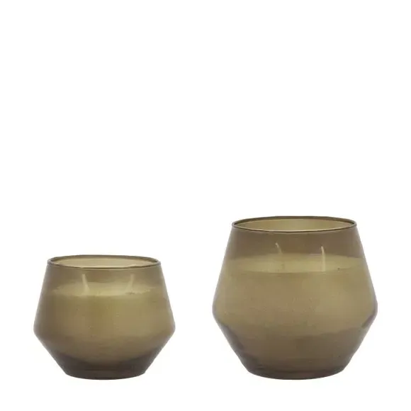Set of 2 Multi Wick Candles - Green, Glass