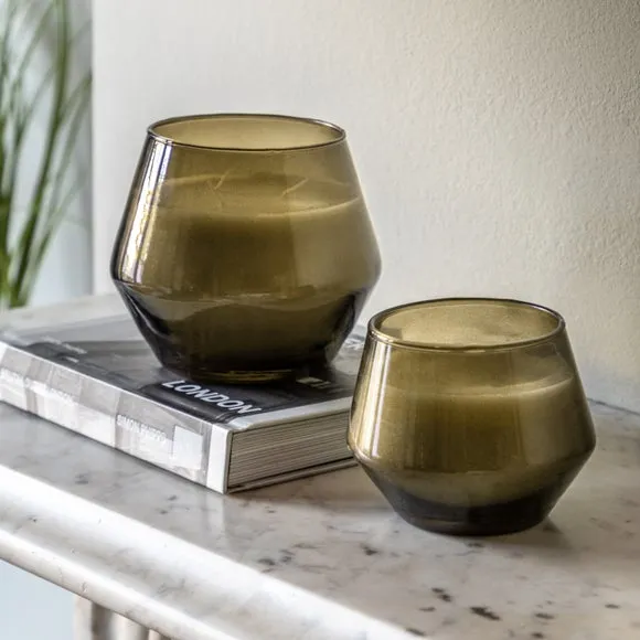 Set of 2 Multi Wick Candles - Green, Glass