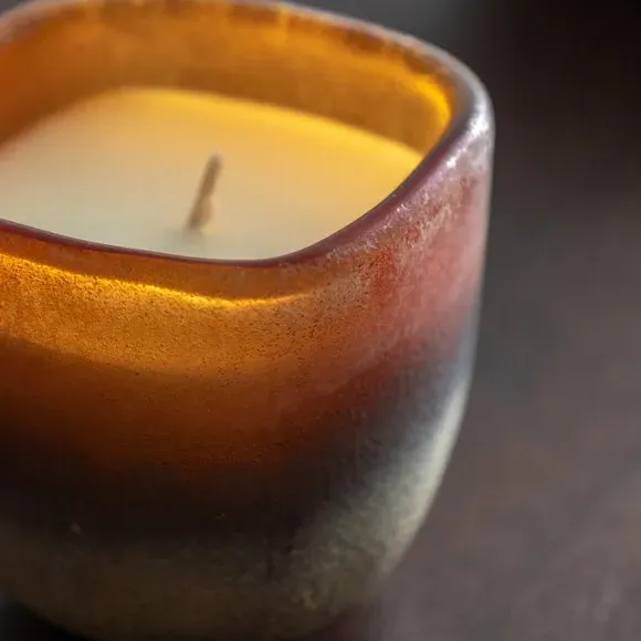 Single Wick Candle with Mercury Glass - Gold