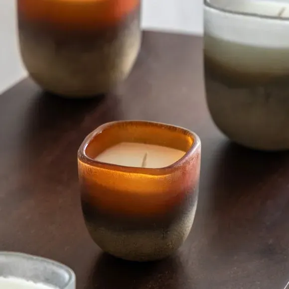 Single Wick Candle with Mercury Glass - Gold image
