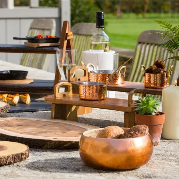 Platform Serving Board with Storage - Brown, Acacia