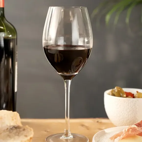 4-Pack Red Wine Glasses with Fluted Texture - Clear