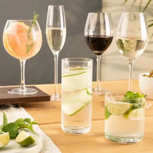 4-Pack White Wine Glasses Fluted - Clear, Glass