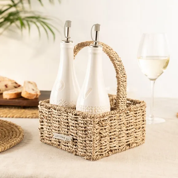Condiment Caddy with Handle - Natural, Seagrass