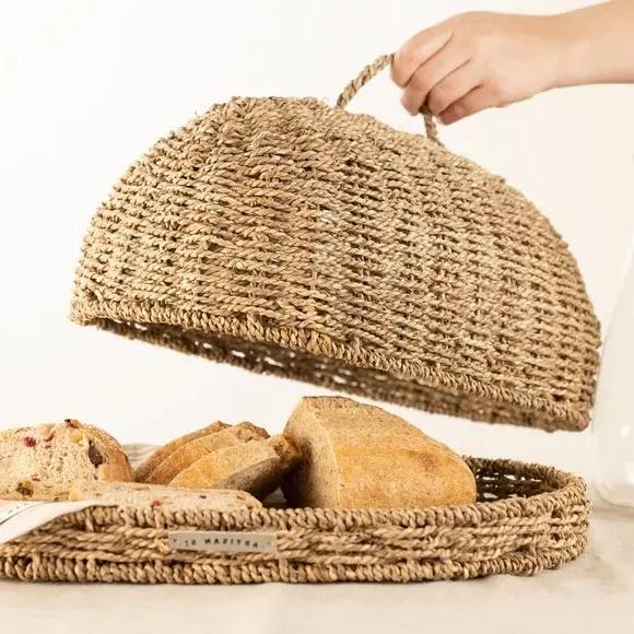 Food Cover with Tray - Natural, Seagrass
