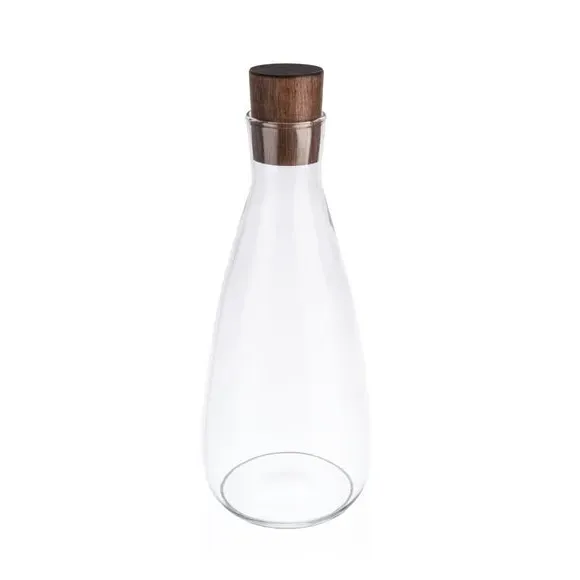 Glass Carafe with Wood Stopper - Clear