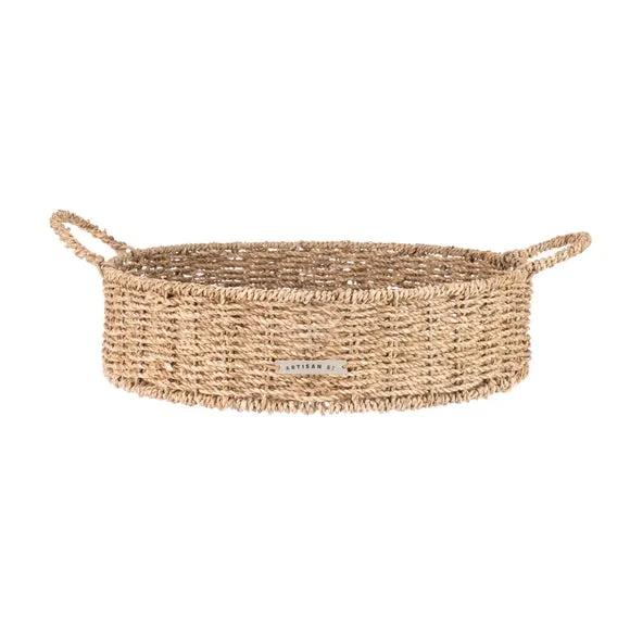 Round Tray with Handles - Natural, Seagrass