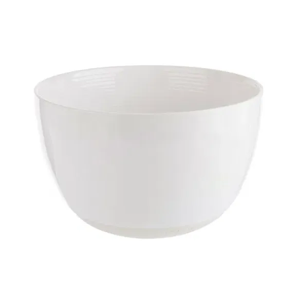 Salad Bowl with Ripple Accent - White, Stoneware image