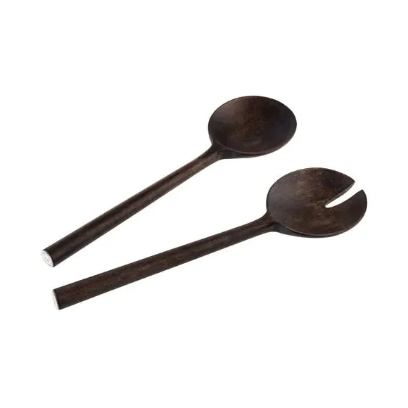 Salad Servers Set - Brown, Acacia Wood
