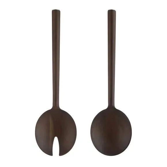 Salad Servers Set - Brown, Acacia Wood image