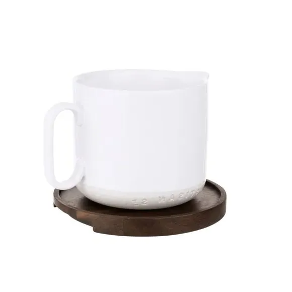Sauce Jug & Coaster Set - White, Stoneware