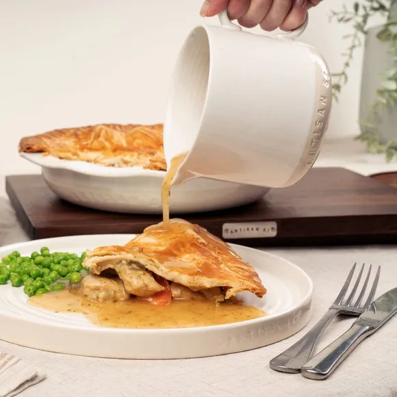 Sauce Jug & Coaster Set - White, Stoneware