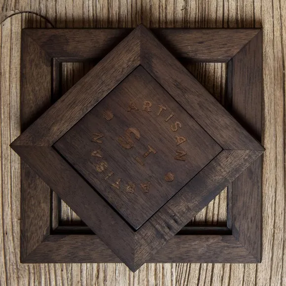 Set of 3 Stacking Trivets - Brown, Acacia Wood image