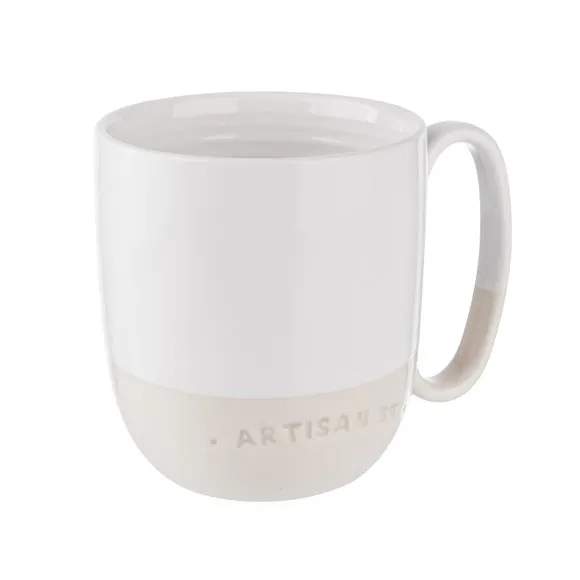 Set of 4 Breakfast Mugs - White, Stoneware
