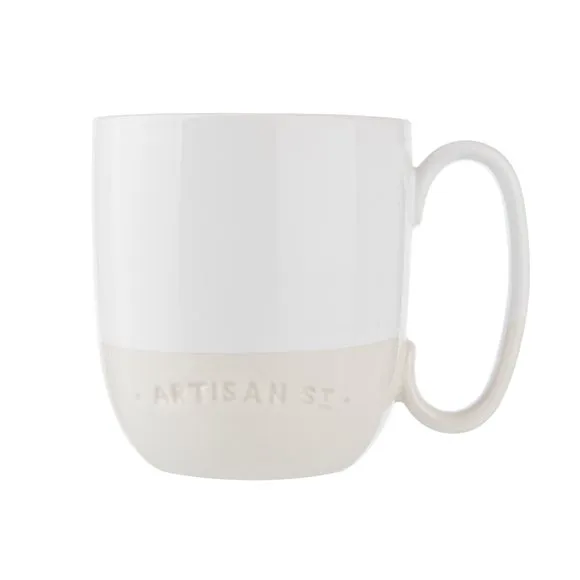 Set of 4 Breakfast Mugs - White, Stoneware