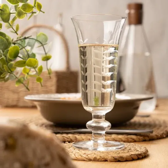 Set of 4 Champagne Glasses - Clear, Glass