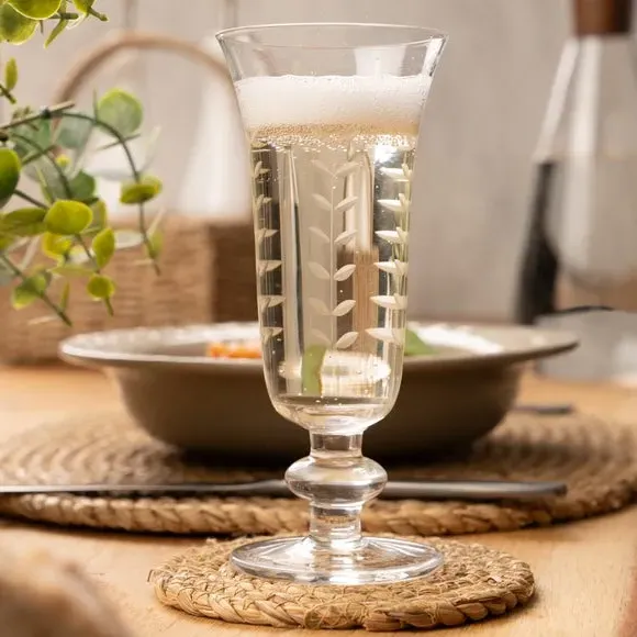 Set of 4 Champagne Glasses - Clear, Glass