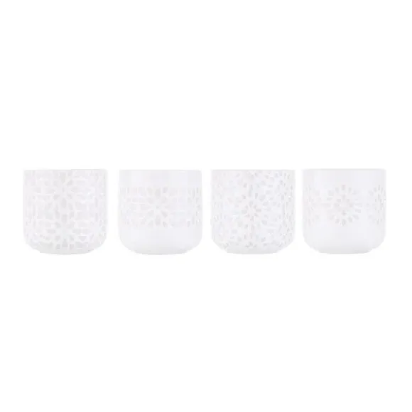 Set of 4 Egg Cups - White, Stoneware