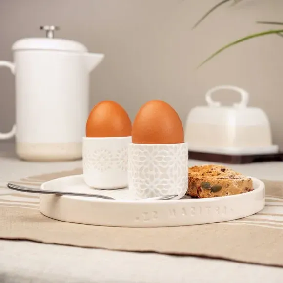 Set of 4 Egg Cups - White, Stoneware image