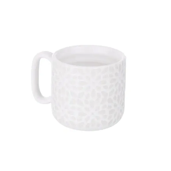 Set of 4 Espresso Mugs - White, Stoneware