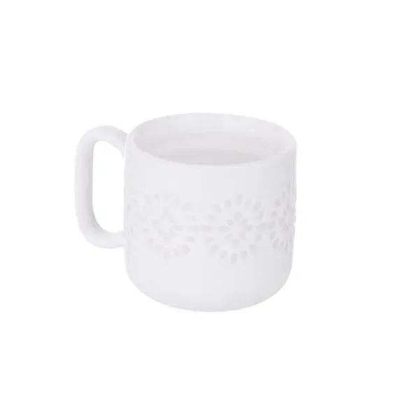Set of 4 Espresso Mugs - White, Stoneware