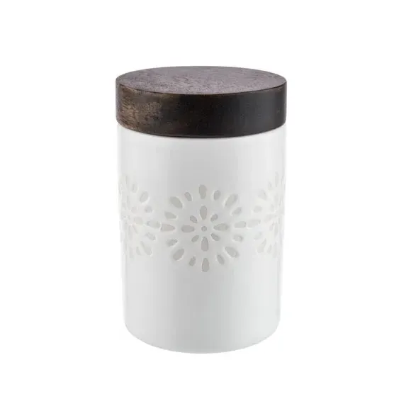 Set of 4 Mini Storage Jars - White, Stoneware