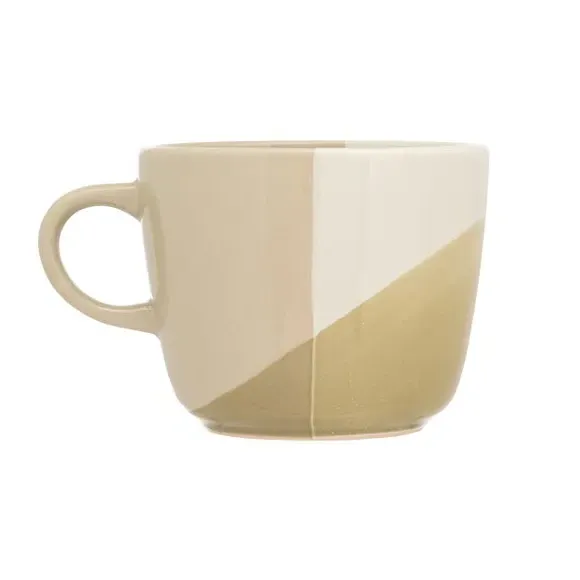 Set of 4 Mugs Cross Glaze - Green, Ceramic