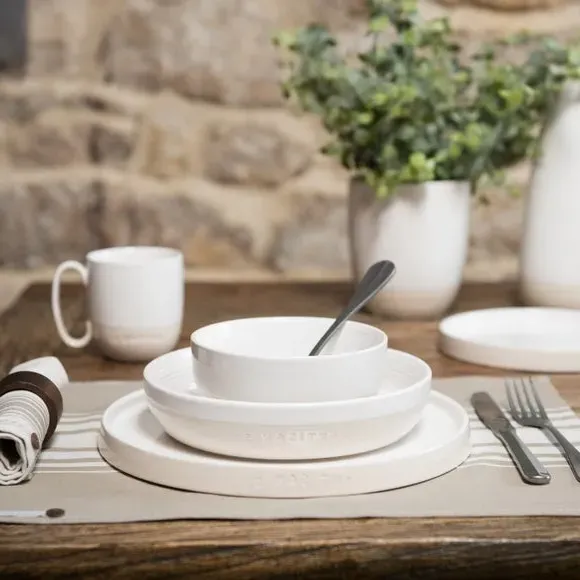 Set of 4 Pasta Bowls - Cream, Stoneware