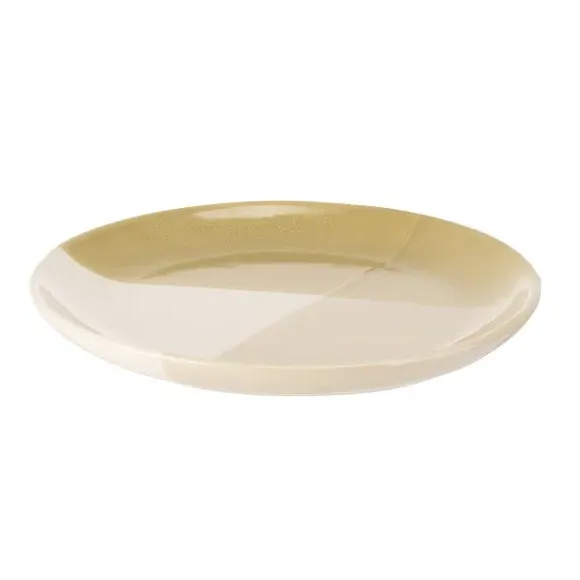 Set of 4 Side Plates Cross Glaze - Green
