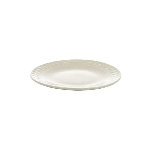 Set of 4 Side Plates with Leaf Design - Cream