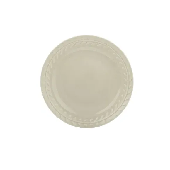 Set of 4 Side Plates with Leaf Design - Cream image