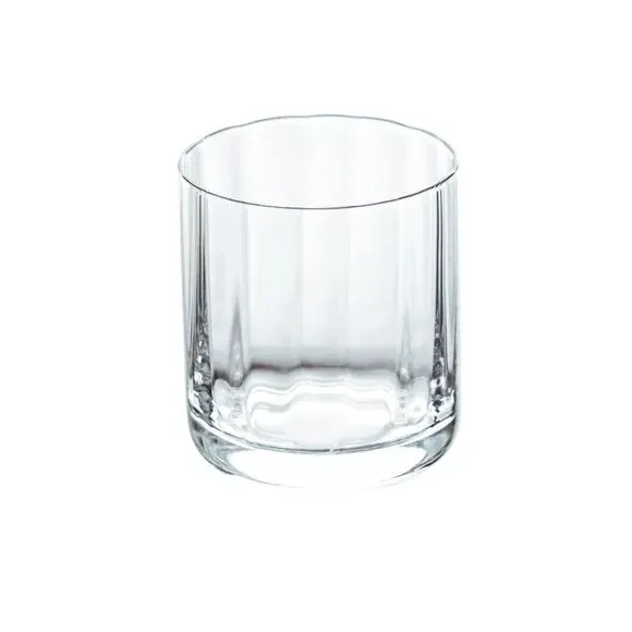 Short Tumbler Glass with Ripple Finish - Clear