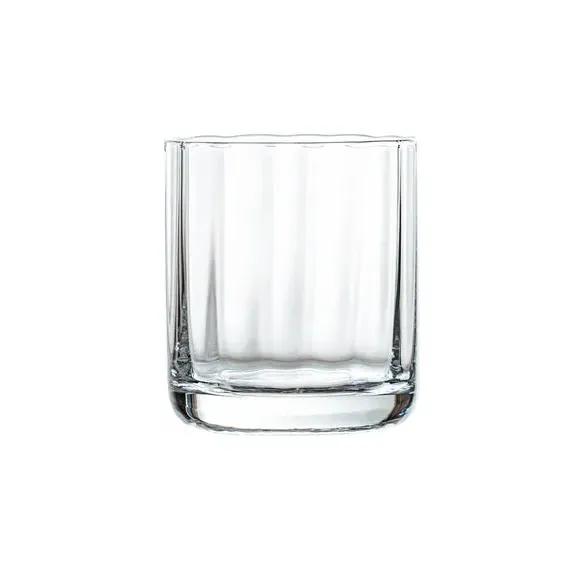 Short Tumbler Glass with Ripple Finish - Clear