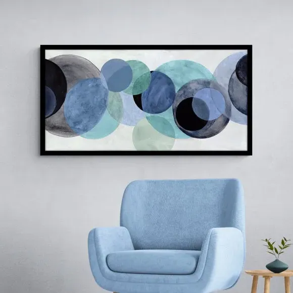 Abstract Circle Framed Print - Blue, Black Frame image