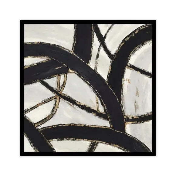 Abstract Framed Print - Black, Metal
