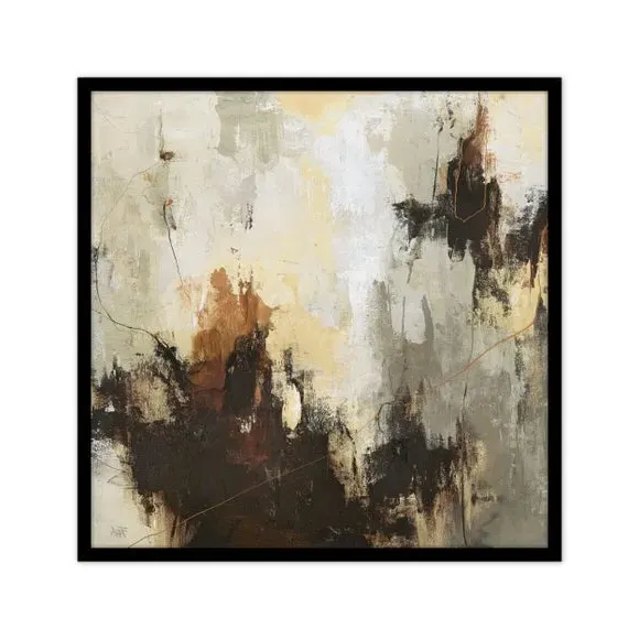 Abstract Framed Print - Brown, Black Frame
