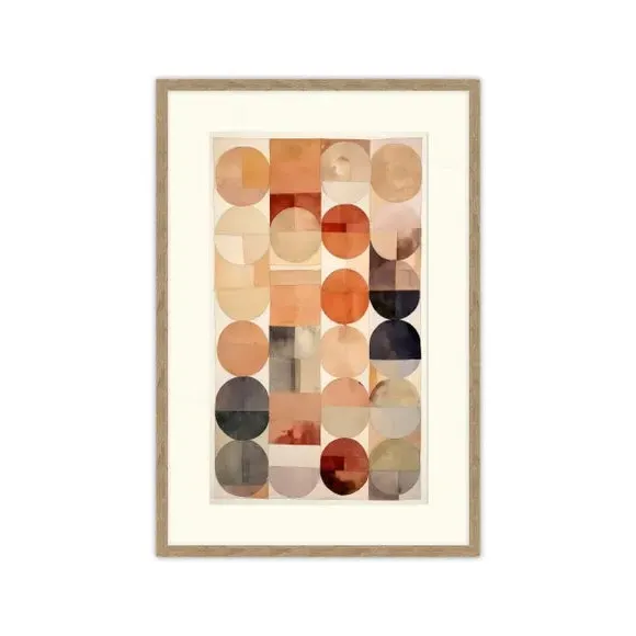 Abstract Framed Print with Circles - Multicolor