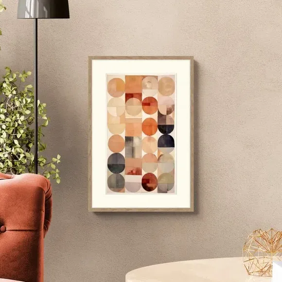 Abstract Framed Print with Circles - Multicolor