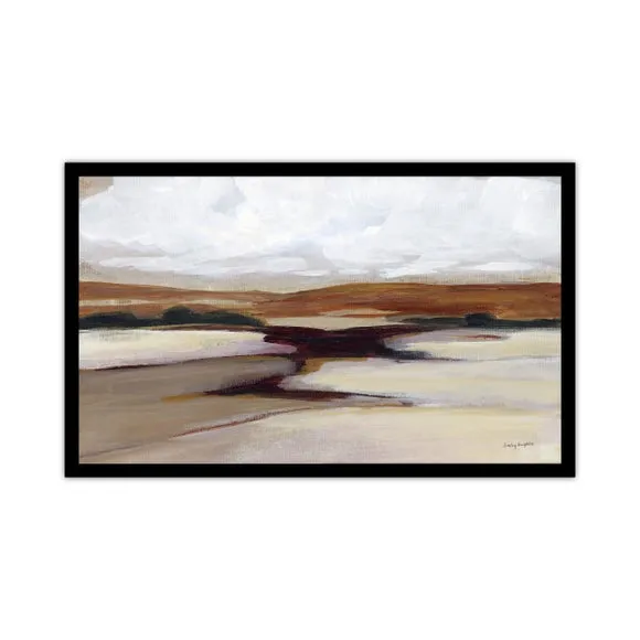 Abstract Landscape Framed Print - Burgundy